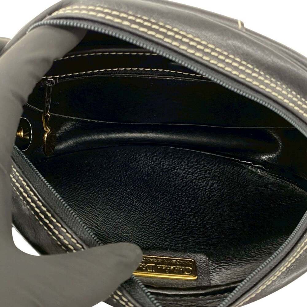 CHRISTIAN DIOR Vintage Black Leather Shoulder Bag - Picture 9 of 10